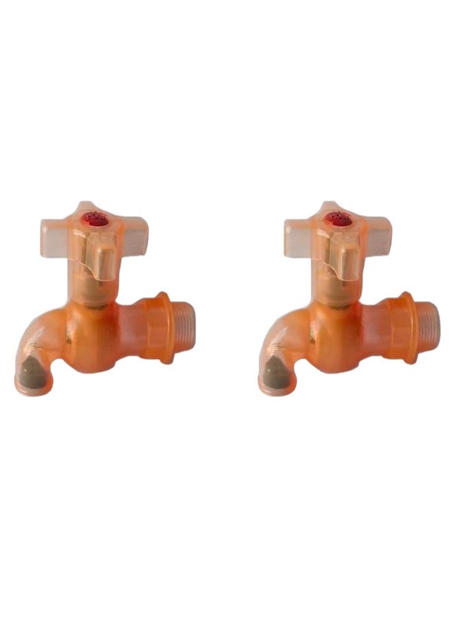 New Ware PVC Plastic Bib Cock Water Tap 1/2 Inch (15 mm) | Hot & Cold Water Faucet for Kitchen, Bathroom & Wash Basin | Durable Plastic Tap | Pack of 2 - Image 1